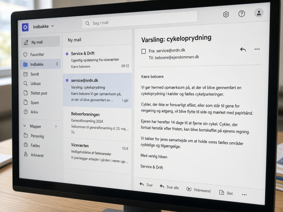 Varsling til beboerne