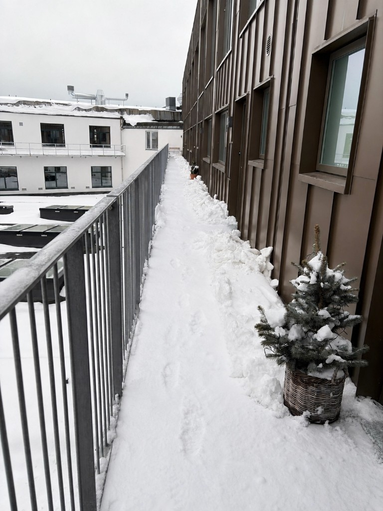 Svalegang før snerydning