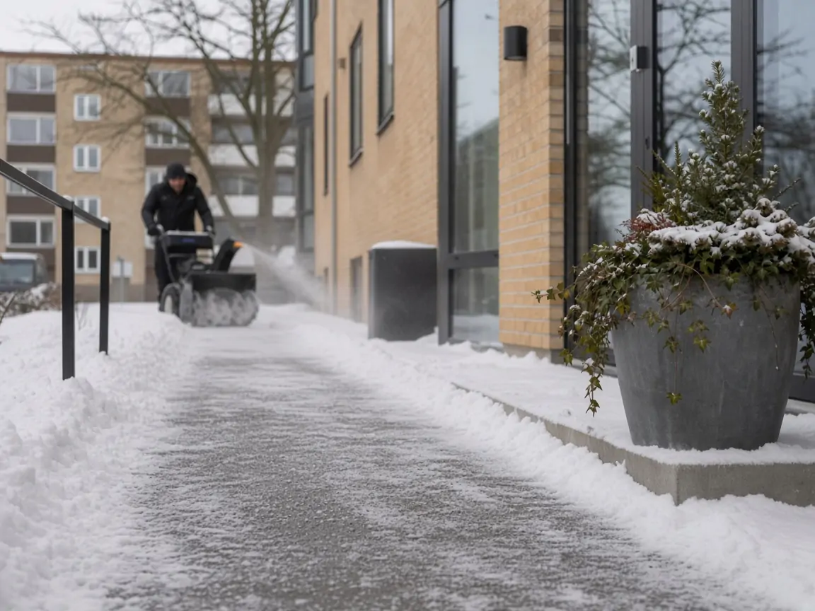 Snerydning og saltning ved ejendom