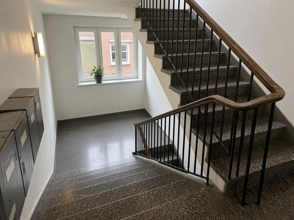 Ren trappeopgang efter trappevask
